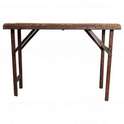 Iron Folding Table with Wooden Top L106 x W53 x H74.5cm