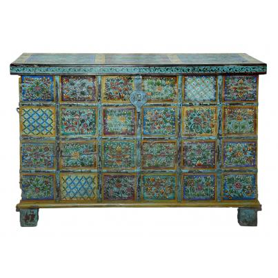 Antique Hand Painted Sideboard with Lift Up Lid
