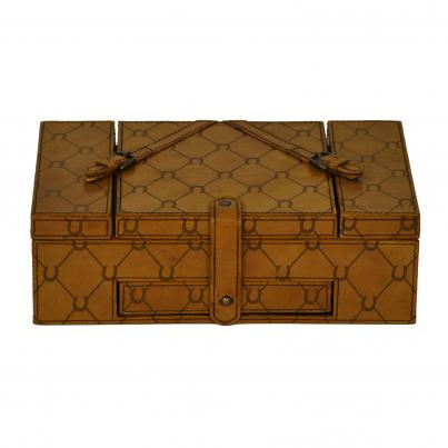 Handcrafted Rectangular Jewellery Box - Tan