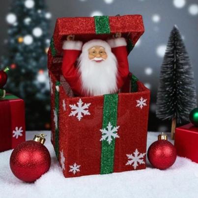 Moving Santa in the Box with Music and Lights