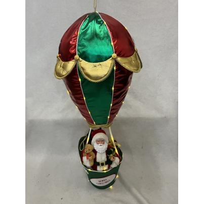 110cm Collapsible Hot Air Balloon Santa with Lights and Music