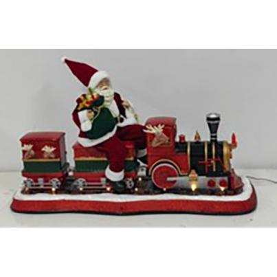 82cm Moving Santa Train with Lights
