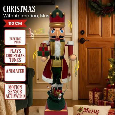 110cm Moving Collapsible Nutcracker with Music