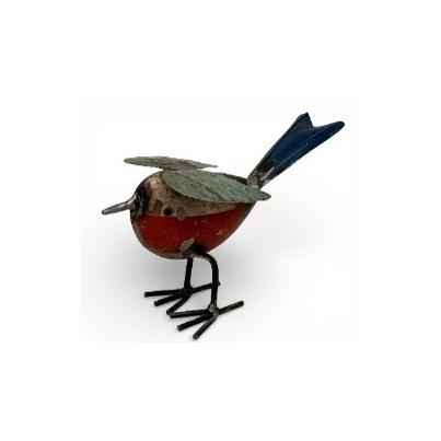 Set of 4 Birds - Robins Mix Colours and Rustic
