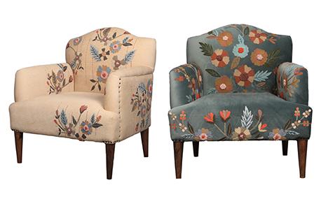 Hand Embroidered Accent Chairs